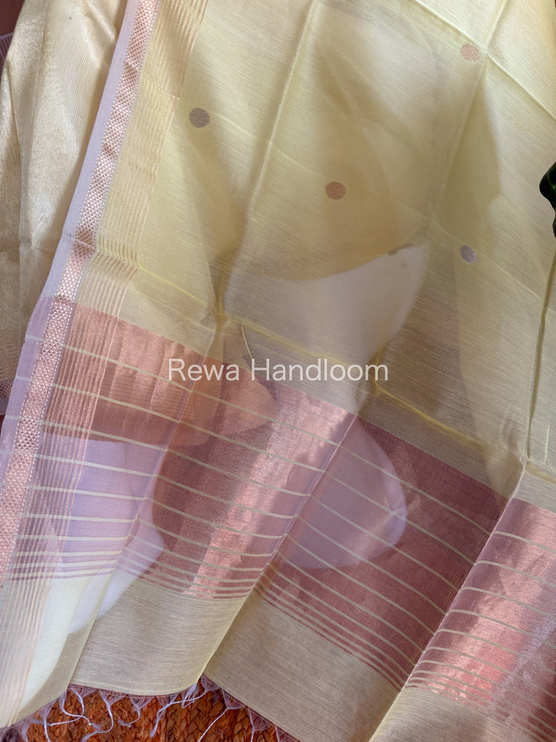 Maheshwari Lemon Yellow Tissue Dress Material TTD09