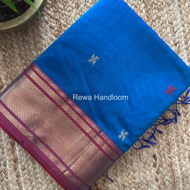 Maheshwari Morpankhi Swastika Butti Saree SW061