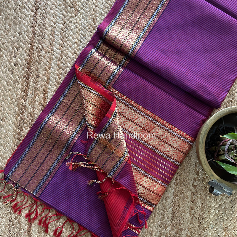 Maheshwari Garbha Reshami Rich Pallu Silk Saree