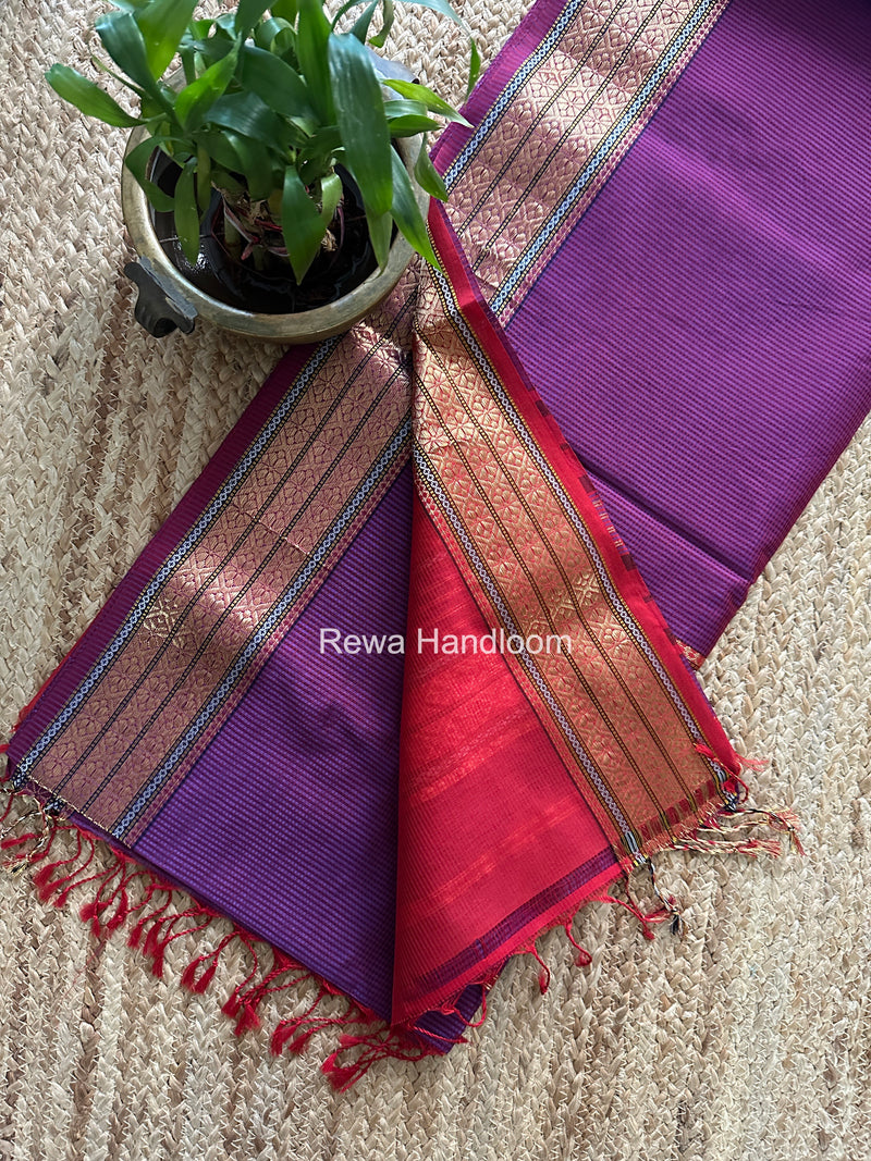 Maheshwari Magenta Garbha Reshami Rich Pallu Silk Saree GRS011