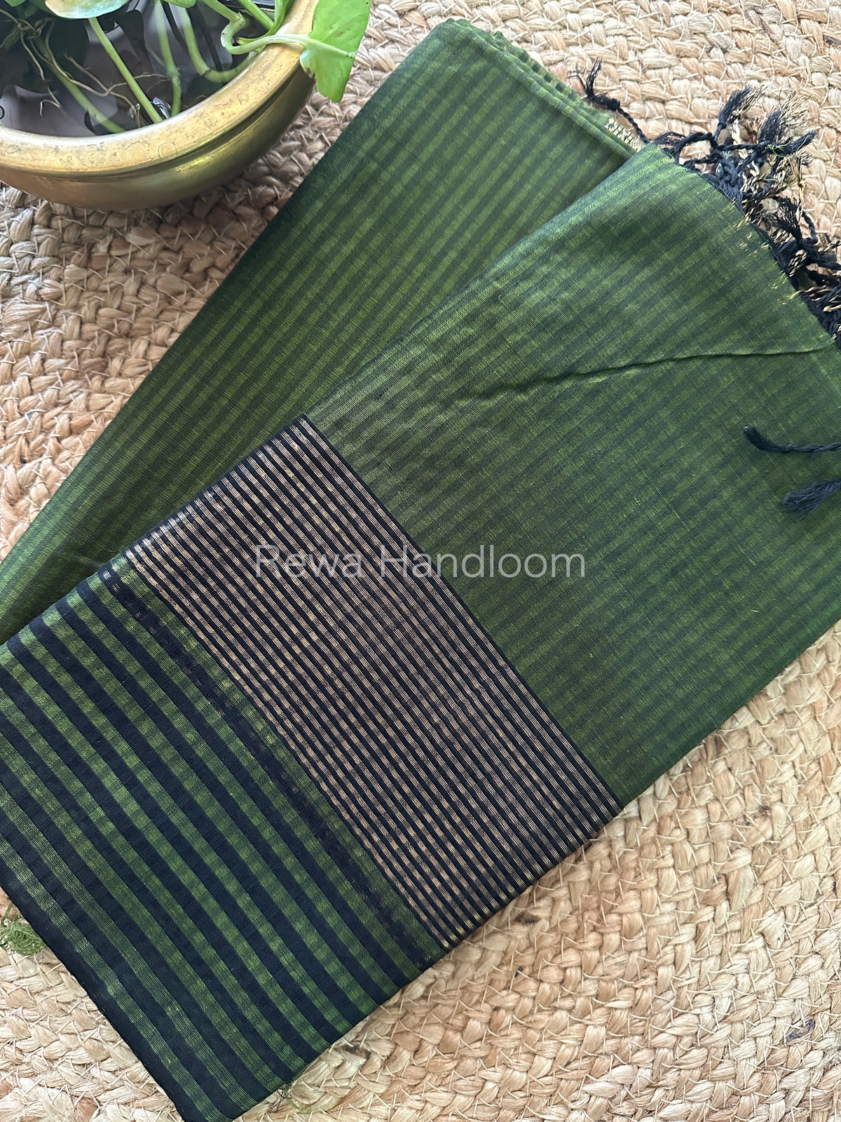 Maheshwari Mehendi Green Checks Dress Material-CPT16