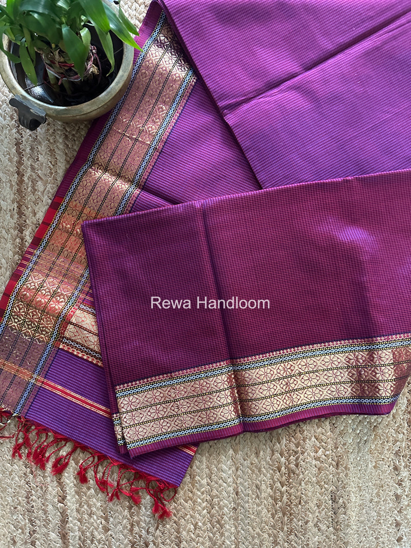 Maheshwari Magenta Garbha Reshami Rich Pallu Silk Saree GRS011