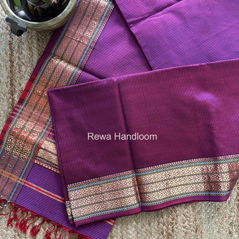 Maheshwari Magenta Garbha Reshami Rich Pallu Silk Saree GRS011