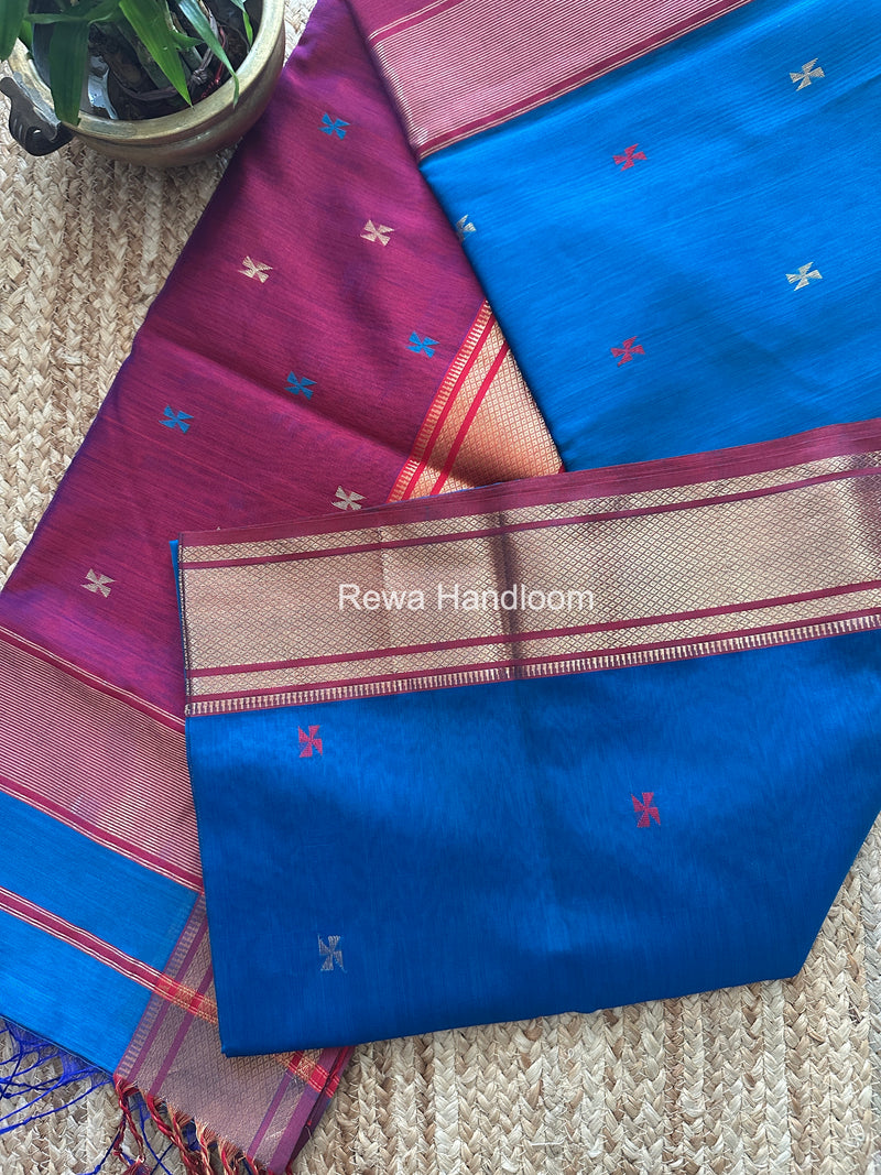 Maheshwari Morpankhi Swastika Butti Saree SW061