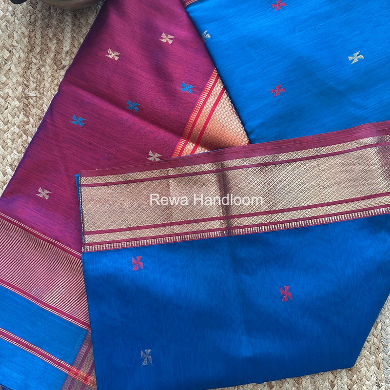 Maheshwari Morpankhi Swastika Butti Saree SW061