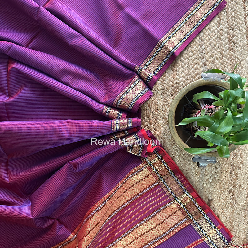 Maheshwari Magenta Garbha Reshami Rich Pallu Silk Saree GRS011