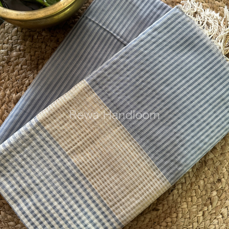 Maheshwari Grey Checks Dress Material CPT03