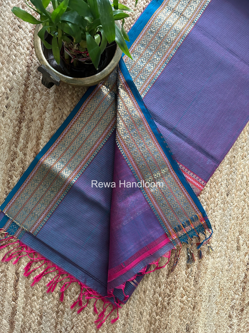 Maheshwari Rama Green Garbha Reshami Rich Pallu Silk Saree GRS010