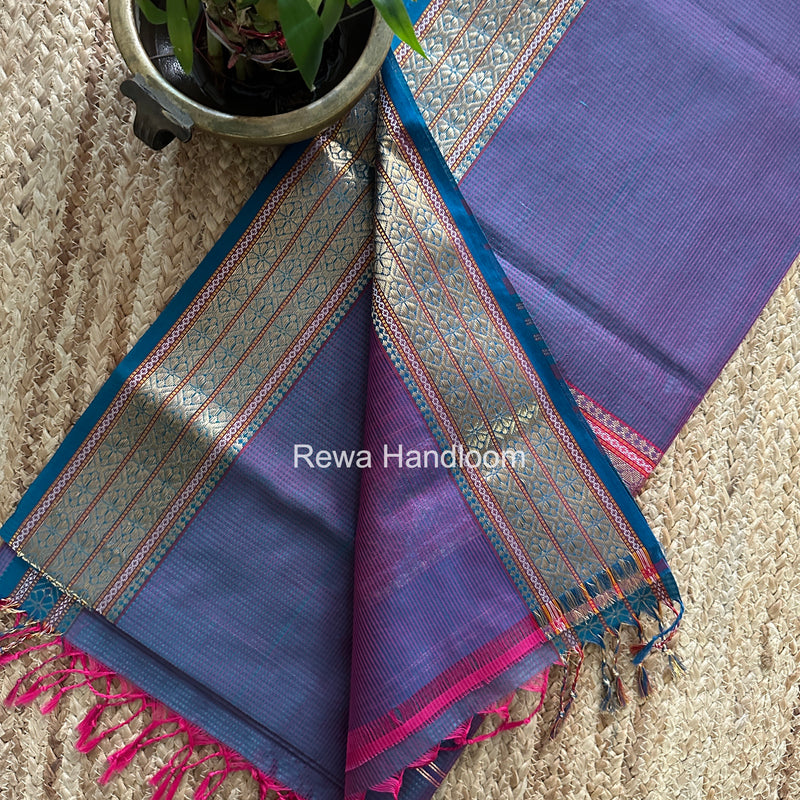 Maheshwari Rama Green Garbha Reshami Rich Pallu Silk Saree GRS010