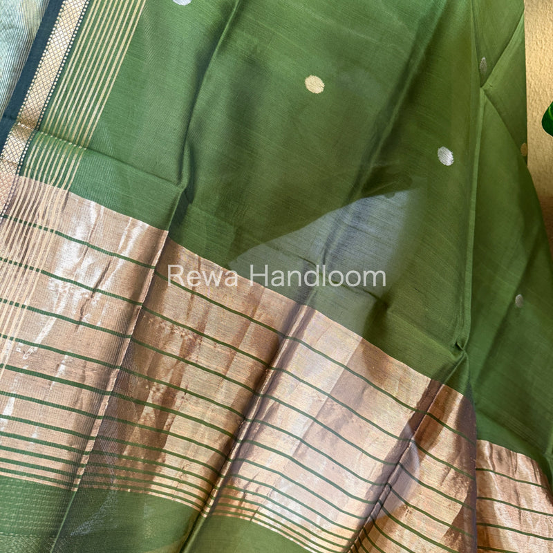 Maheshwari Green Tissue Dress Material TTD010