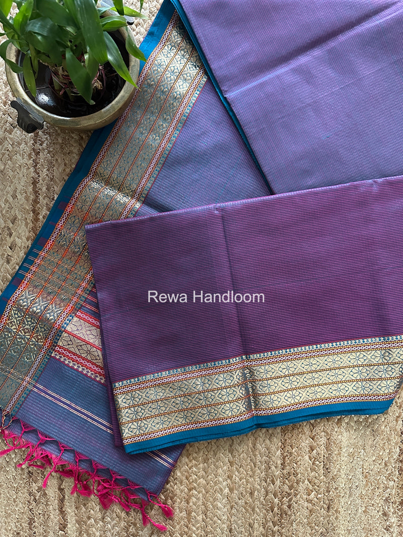Maheshwari Rama Green Garbha Reshami Rich Pallu Silk Saree GRS010