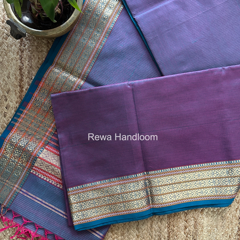 Maheshwari Rama Green Garbha Reshami Rich Pallu Silk Saree GRS010