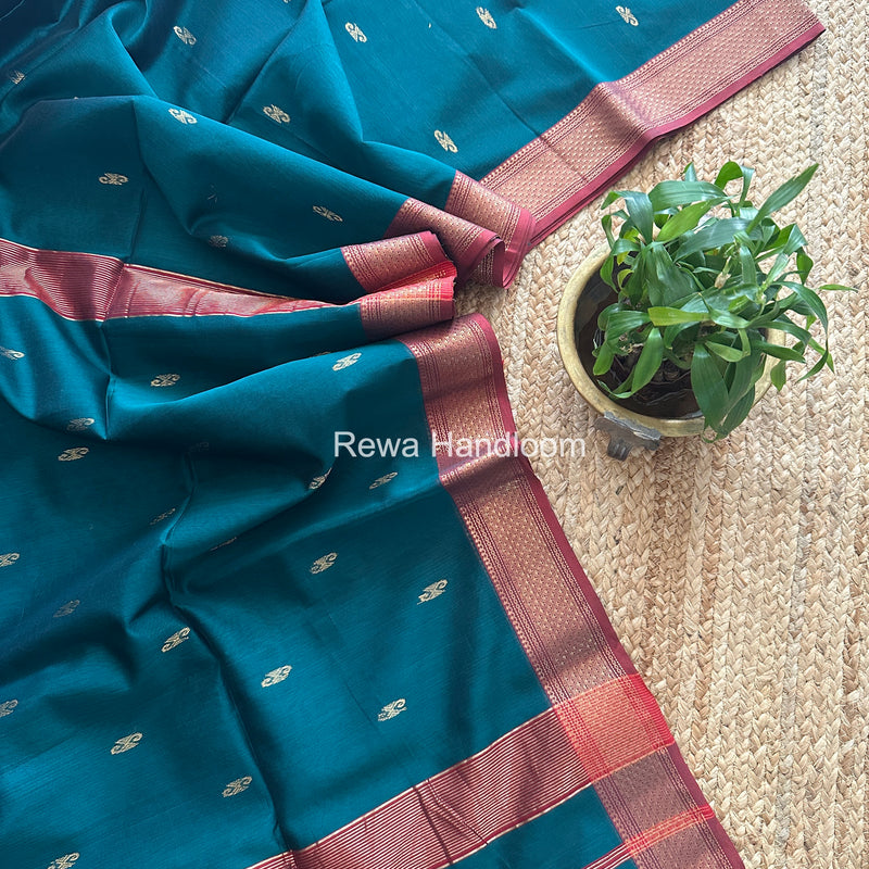 Maheshwari Green Aami Butti Saree SBT0091