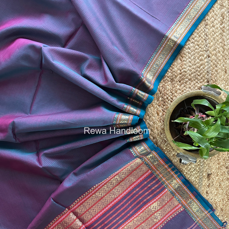 Maheshwari Rama Green Garbha Reshami Rich Pallu Silk Saree GRS010