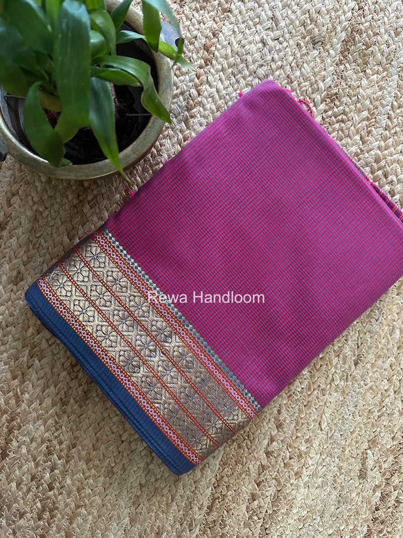 Maheshwari Magenta Garbha Reshami Rich Pallu Silk Saree GRS013