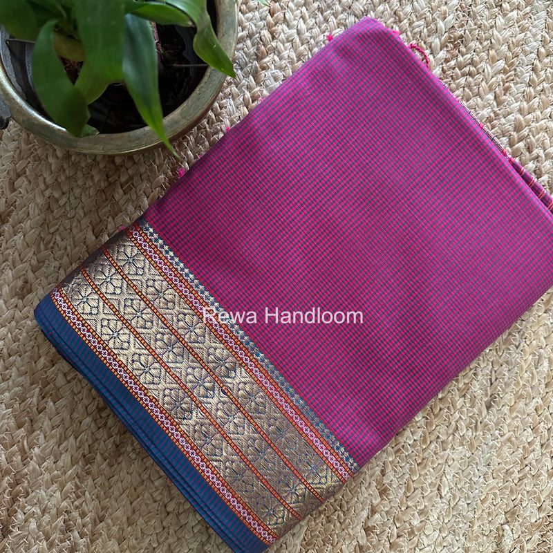 Maheshwari Magenta Garbha Reshami Rich Pallu Silk Saree GRS013