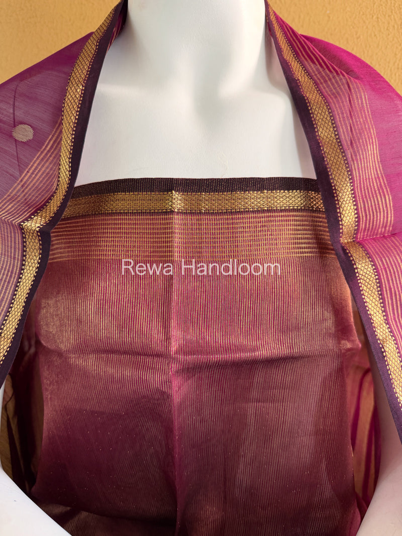 Maheshwari Magenta Tissue Top Dupatta Sets TBTS108