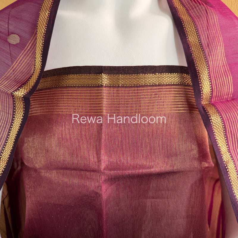 Maheshwari Magenta Tissue Top Dupatta Sets TBTS108