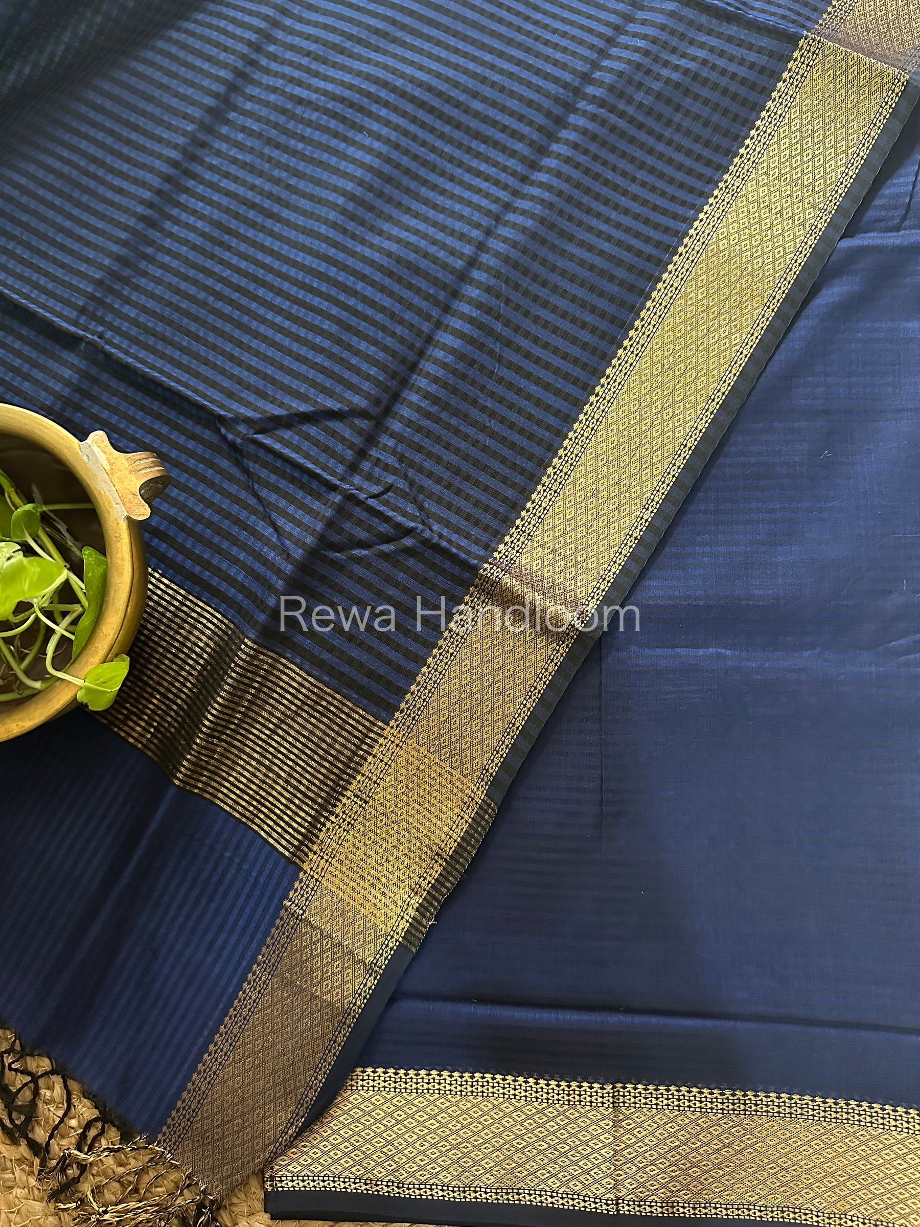 Maheshwari Blue Checks Dress Material-CPT01