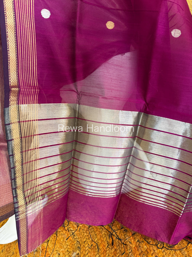 Maheshwari Magenta Tissue Top Dupatta Sets TBTS108