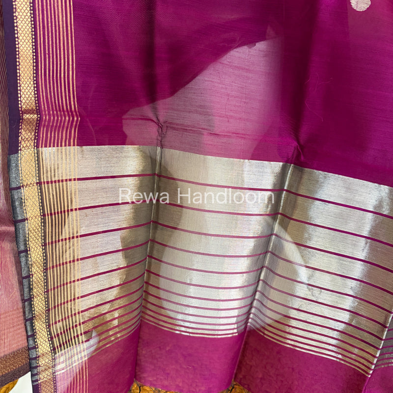 Maheshwari Magenta Tissue Top Dupatta Sets TBTS108