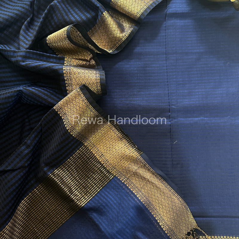 Maheshwari Blue Checks Dress Material CPT01