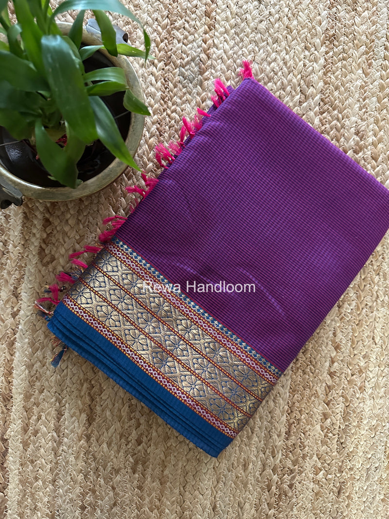 Maheshwari Purple Garbha Reshami Rich Pallu Silk Saree GRS016