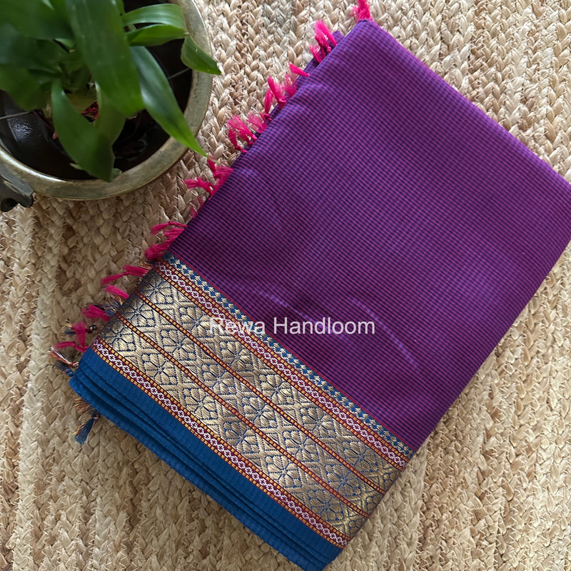 Maheshwari Purple Garbha Reshami Rich Pallu Silk Saree GRS016