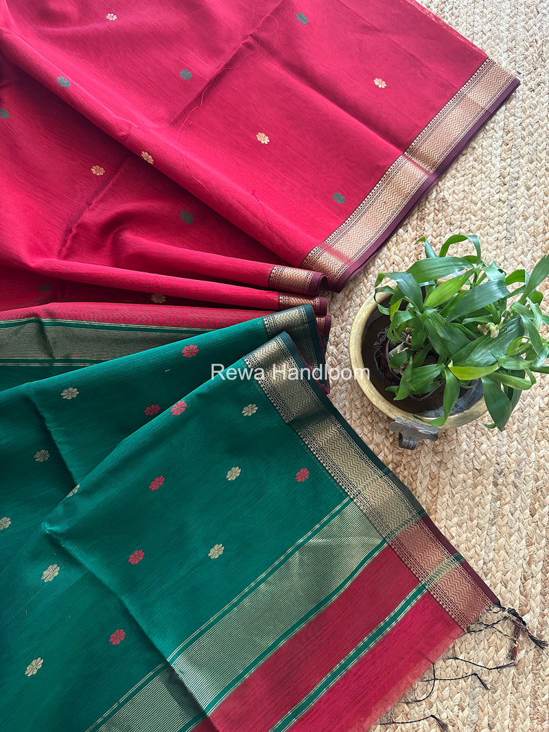 Maheshwari Red Aami Butti Saree SBT0088