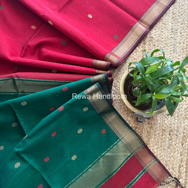 Maheshwari Red Aami Butti Saree SBT0088