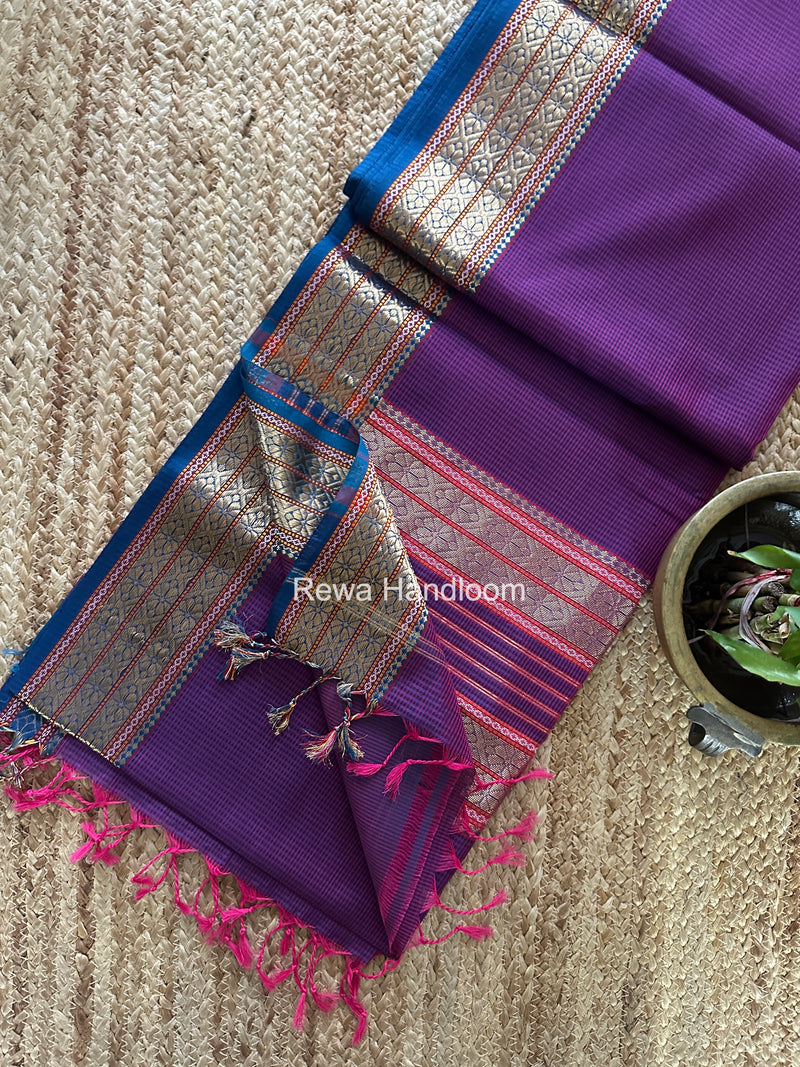 Maheshwari Garbha Reshami Rich Pallu Silk Saree