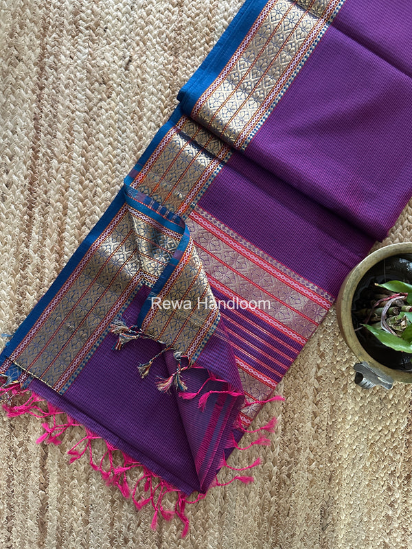 Maheshwari Garbha Reshami Rich Pallu Silk Saree