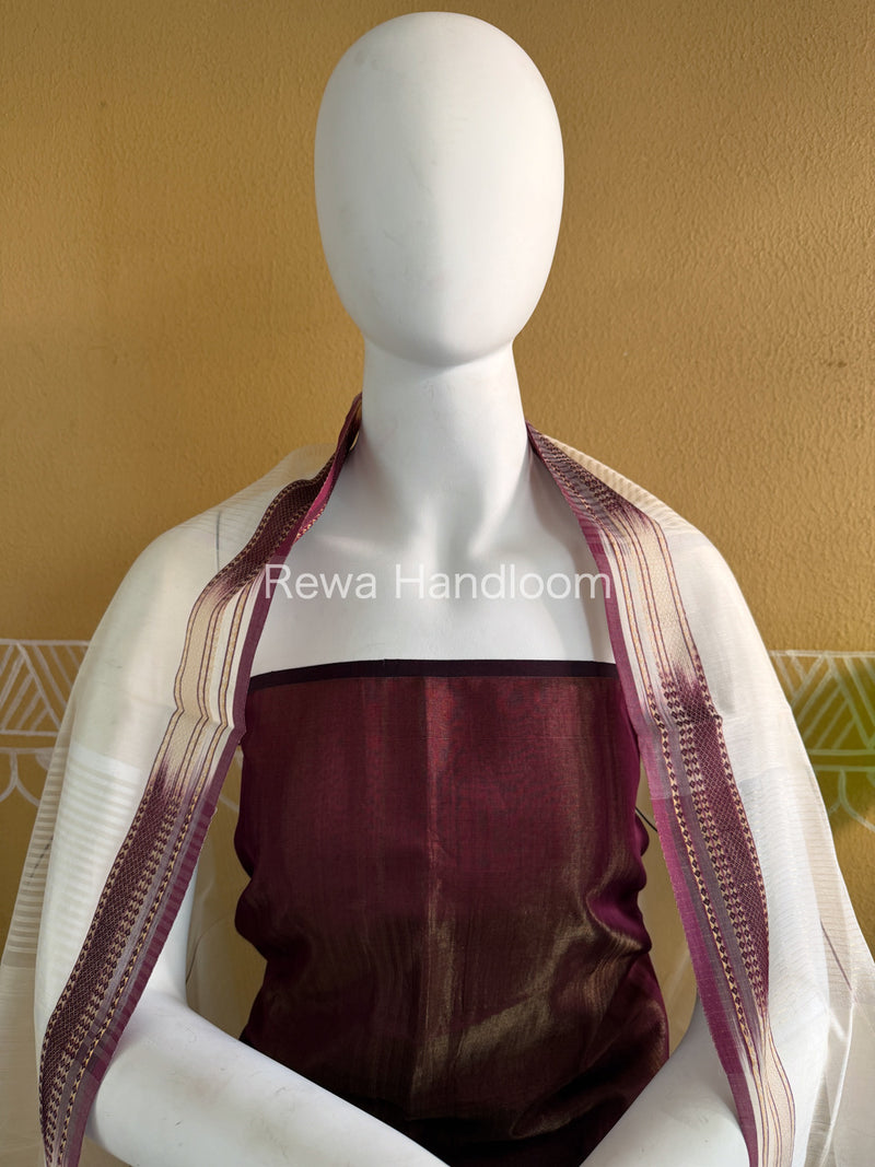 Maheshwari Wine Tissue Top Dupatta Sets TBTS112
