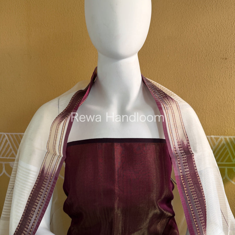 Maheshwari Wine Tissue Top Dupatta Sets TBTS112