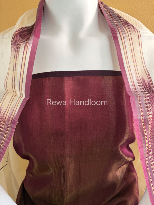 Maheshwari Wine Tissue Top Dupatta Sets TBTS112