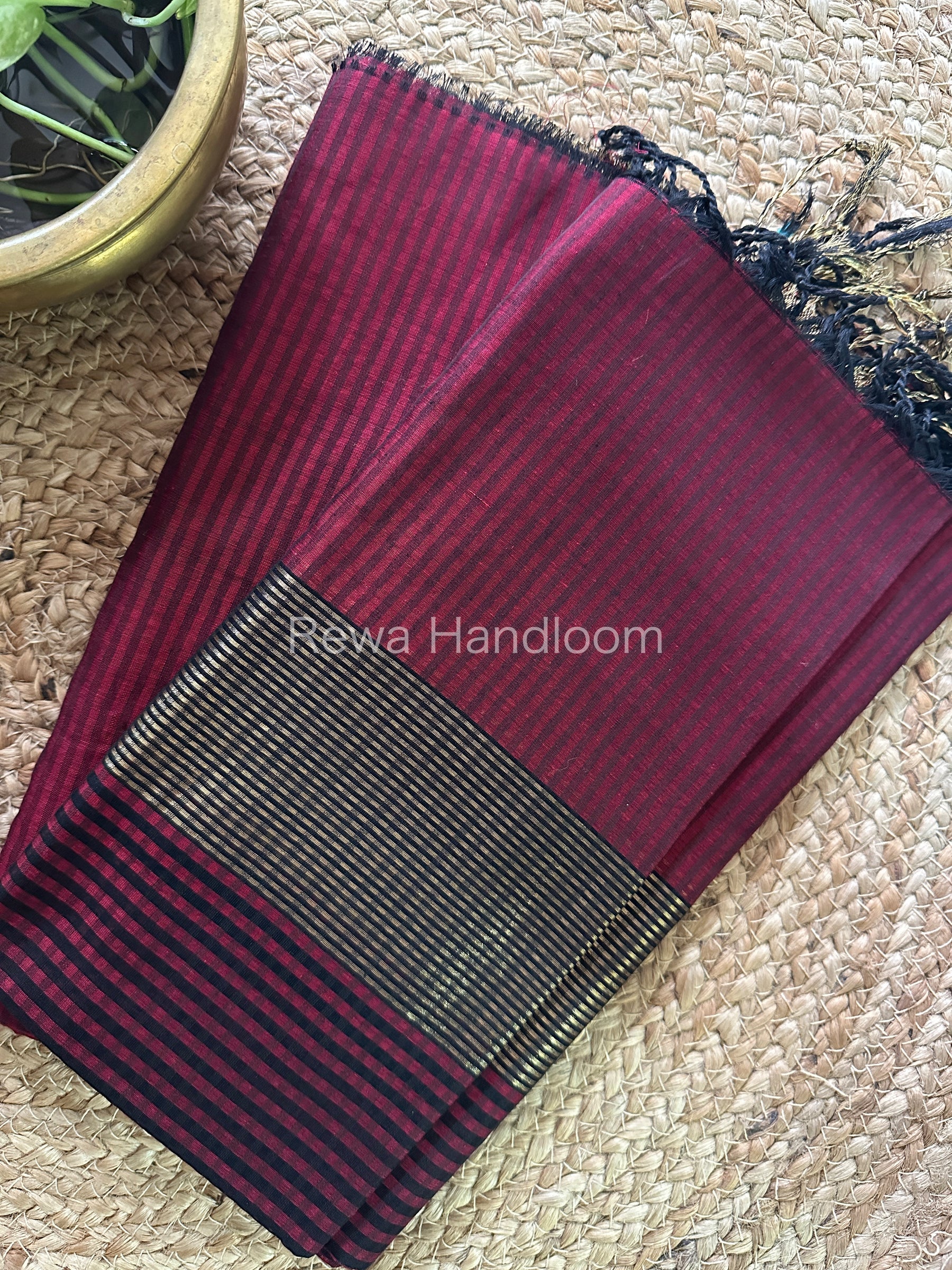 Maheshwari Wine Checks Dress Material-CPT05