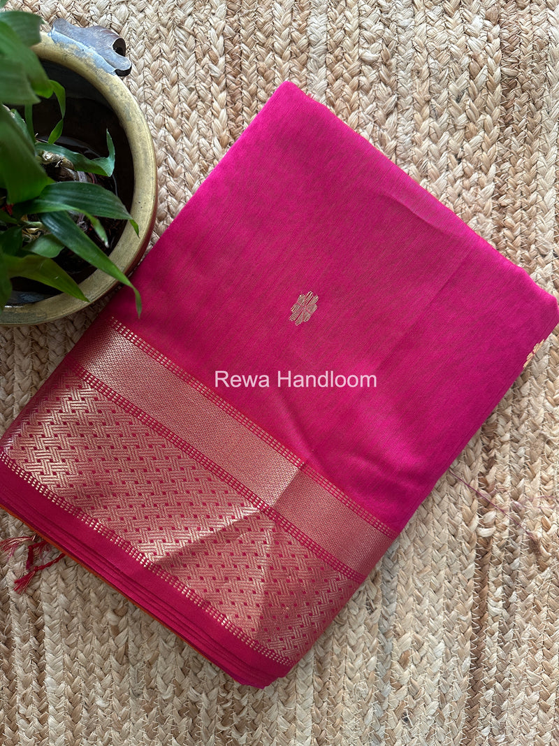 Maheshwari Rani Pink Flower Butti Saree JBS093
