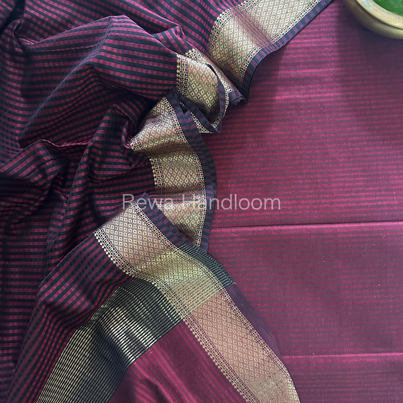 Maheshwari Wine Checks Dress Material CPT05