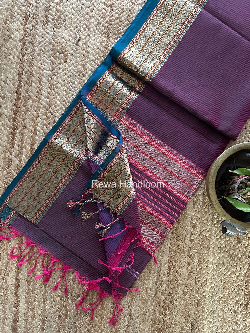 Maheshwari Green Garbha Reshami Rich Pallu Silk Saree GRS014