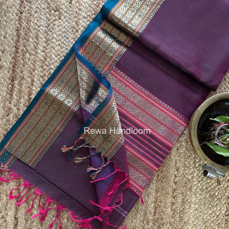 Maheshwari Green Garbha Reshami Rich Pallu Silk Saree GRS014
