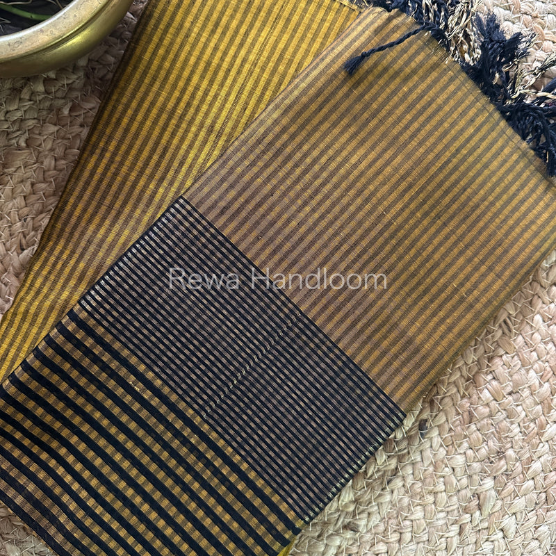 Maheshwari Mustard Yellow Checks Dress Material CPT04