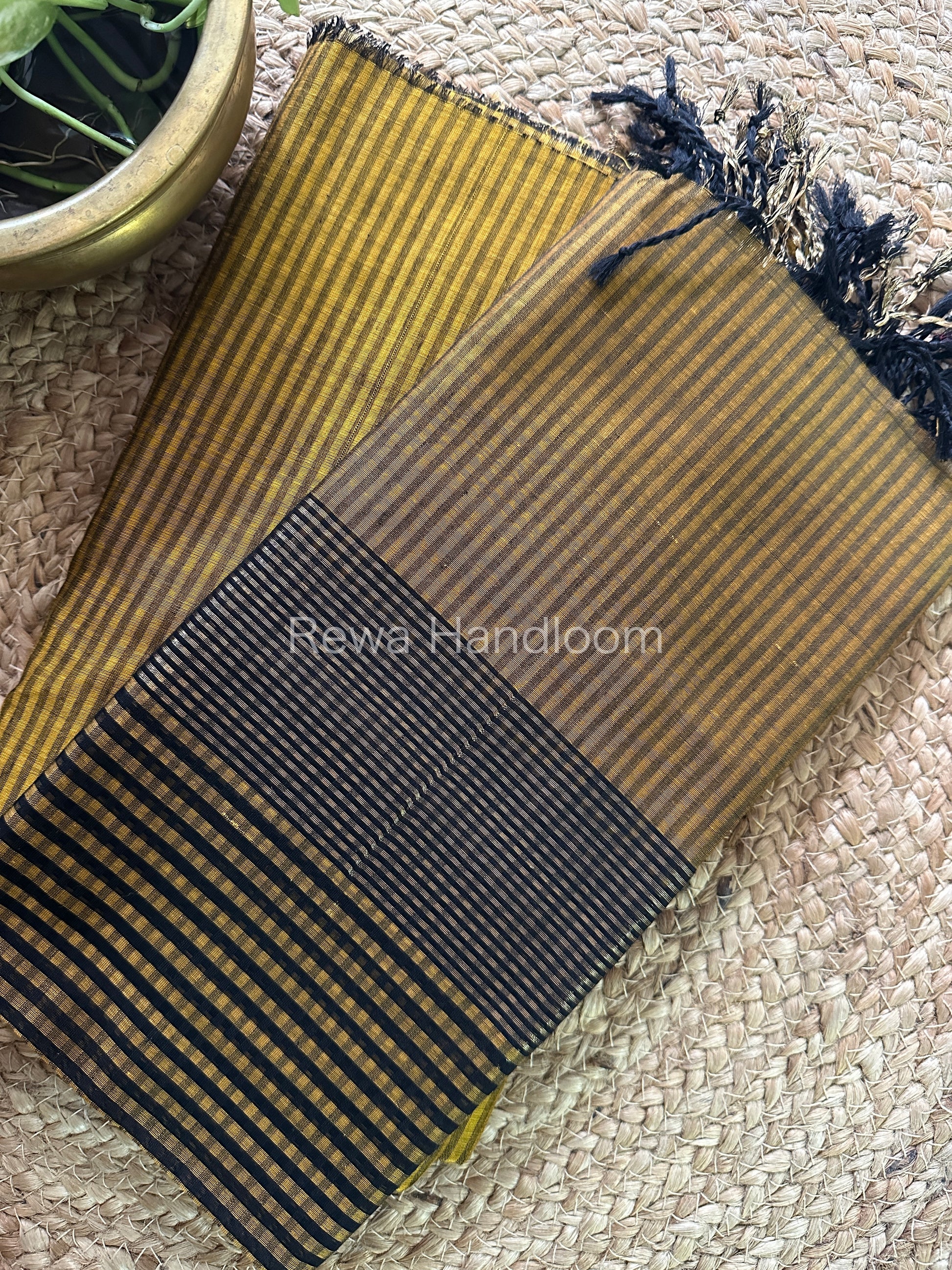 Maheshwari Mustard Yellow Checks Dress Material CPT04