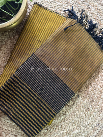 Maheshwari Mustard Yellow Checks Dress Material CPT04