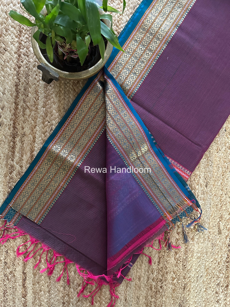 Maheshwari Green Garbha Reshami Rich Pallu Silk Saree GRS014