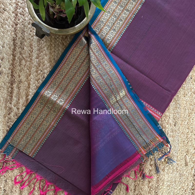 Maheshwari Green Garbha Reshami Rich Pallu Silk Saree GRS014