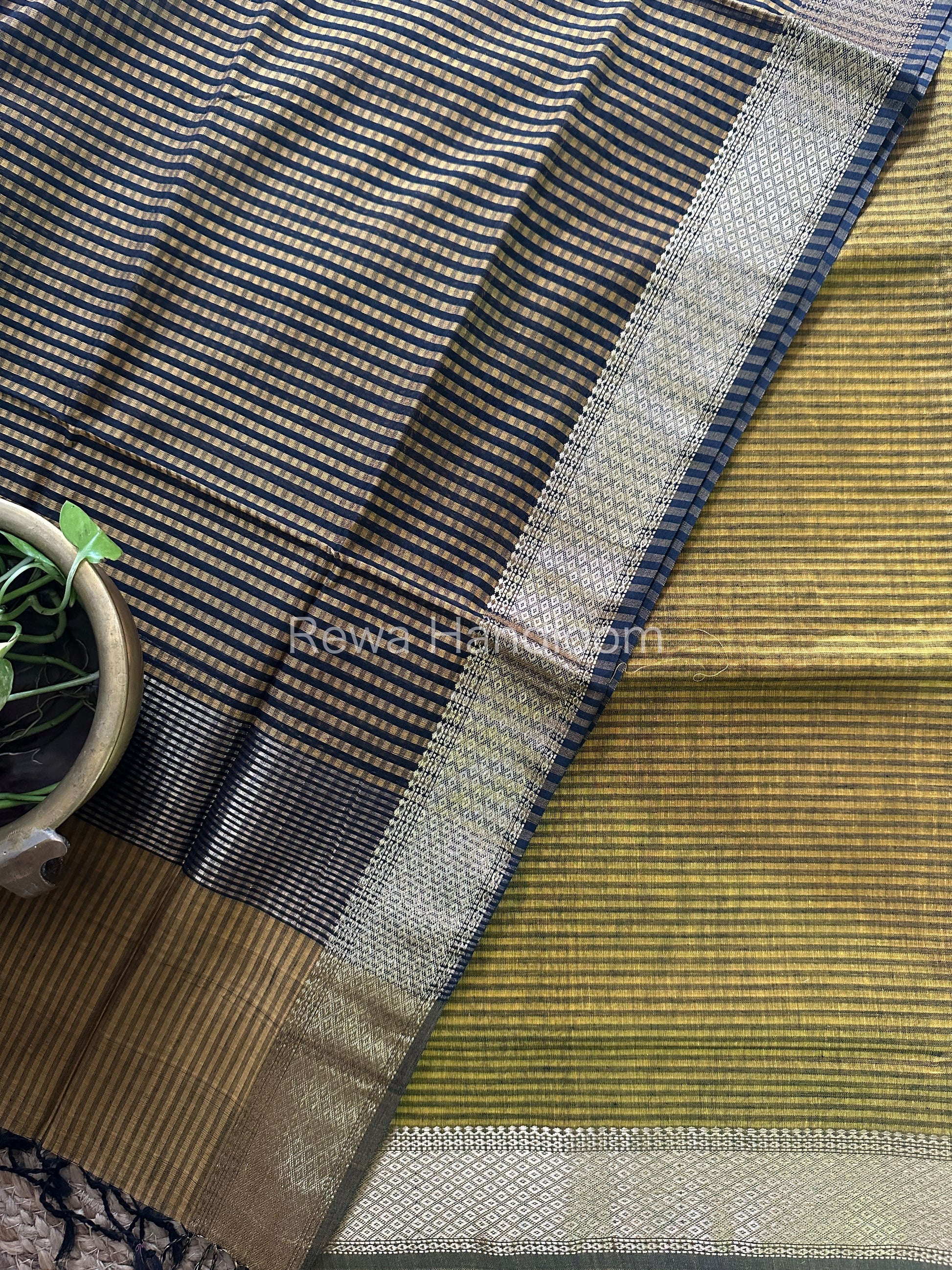 Maheshwari Mustard Yellow Checks Dress Material CPT04