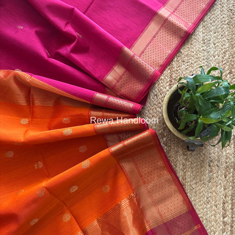 Maheshwari Rani Pink Flower Butti Saree JBS093