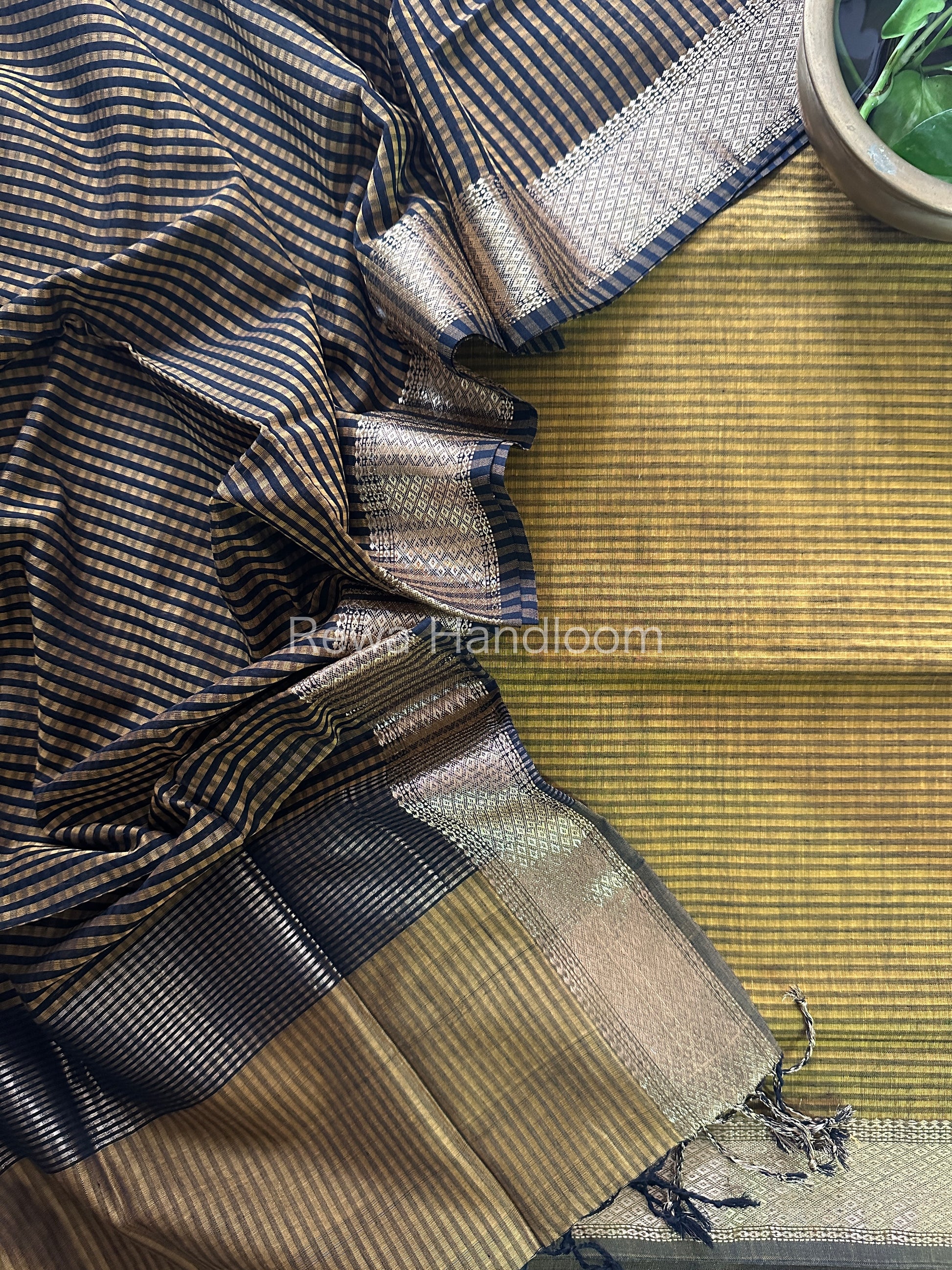 Maheshwari Mustard Yellow Checks Dress Material CPT04