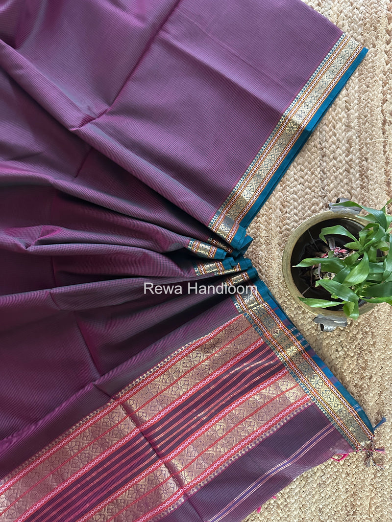 Maheshwari Green Garbha Reshami Rich Pallu Silk Saree GRS014