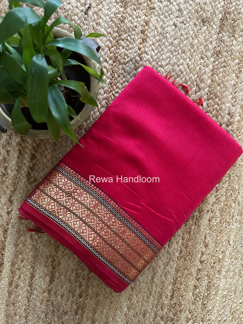Maheshwari Rani Pink Garbha Reshami Rich Pallu Silk Saree GRS015